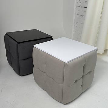 Пуф-трансформер 5в1 зі столиком піківка Чорний каркас