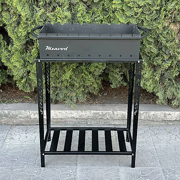 Мангал із розбірною дровницею на 9 шампурів 3мм.