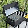 Мангал-барбекю з термометром та розбірною дровницею на 9 шампурів 4мм., фото 6