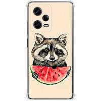 Чехол силикон с усиленными углами на телефон Xiaomi Redmi Note 12 Pro 5G Енотик с арбузом "4605sp-2932-58250"