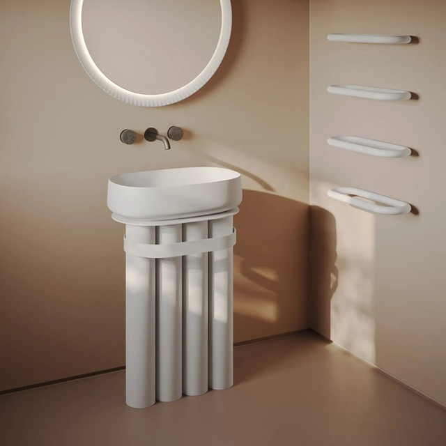 Art Ceram Church раковина на металевой колоні COL003+ACA086