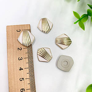 Кабошон / Окантовка Золото / Ø-1,6 см / Упаковка - 5 шт / Білий