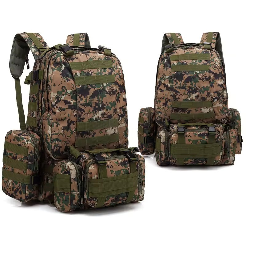 Тактичний похідний рюкзак Зелений піксель Solve на 56 л D3-GGL-407 знімні підсумки.PeremogaUA, фото 1