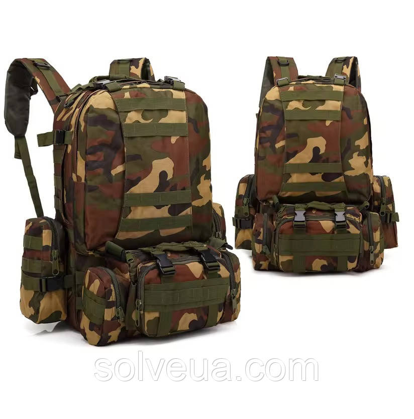 Тактичний похідний рюкзак на 56 л D3-GGL-403 Woodland solve