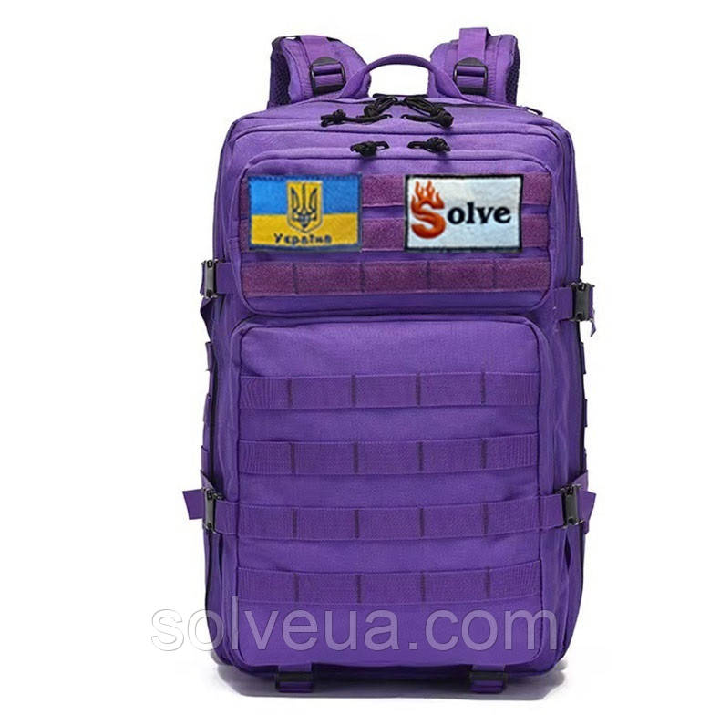 Тактичний похідний рюкзак Solve на 45 л KT6003012 Фіолетовий solve, фото 1