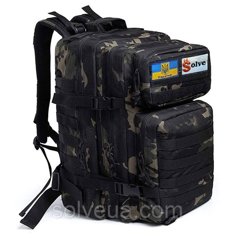 Тактичний похідний рюкзак на 45 л Solve KT6003080 Темний камуфляж solve, фото 1