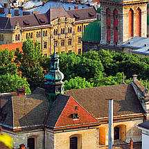 Плакат "Львів, вид на центр з висоти, Lviv", 40×60см, фото 2