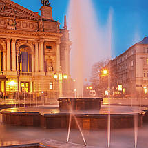 Плакат "Львів, фонтан біля Оперного Театру, Lviv", 40×60см, фото 2