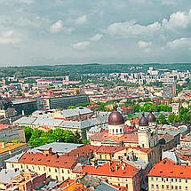 Плакат "Львів, вид на центр з висоти, Lviv", 60×121см, фото 3