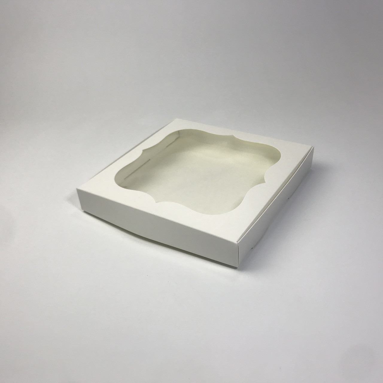 Коробка для пряника, 230*230*30 мм, з вікном, біла