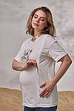 Футболка для вагітних та годуючих молочна з бавовняногоо трикотажу, фото 6