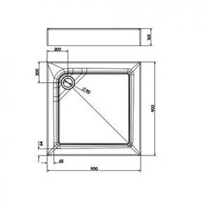 FIRST Піддон квадратний 90 x 90см, з інтегрованою панеллю, фото 4