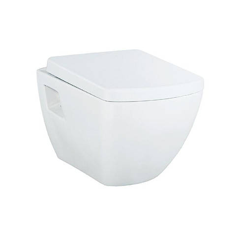 TETRA Унітаз підвісний, кришка з сидінням Duroplast, з механізмом soft-close, біла, фото 1