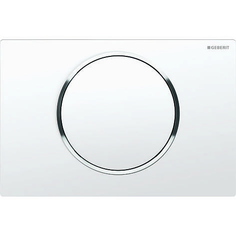 115.758.KJ.5 Geberit Sigma10 клавіша з системою змив/стоп,пластик, біла/хром/біла, фото 1