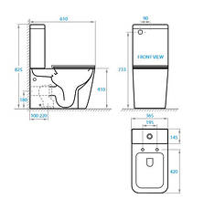 KVADRO SMART комплект : унітаз підлоговий з сидінням Soft-close + бачок (Змив Торнадо), фото 5
