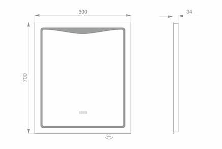 Світлодіодне LED дзеркало LINE 600х700, фото 3