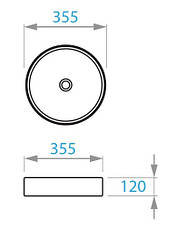 Round Arc умивальник на стільницю 355х355 мм, чорний матовий, фото 5