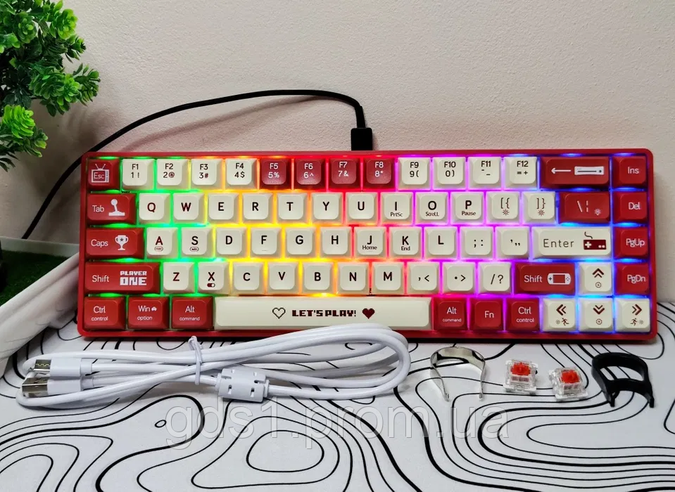 Клавіатура AJAZZ AK680 Червоний колір ІГРОВА Механічна Клавіатура Червоні перемикачі HOT SWAP - фото 1 - id-p2242682054