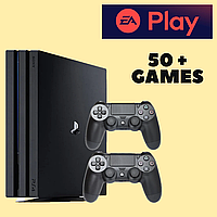 Sony Playstation 4 Pro 1 TB + Підписка EA Play 12 місяців (50+ ігор), Два геймпади