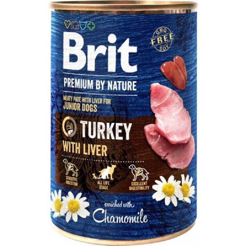 Корм для собак Бріт індичина з індичою печінкою Brit Premium by Nature k 400 г