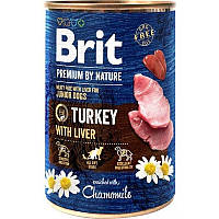 Корм для цуценят і юніорів Brit Premium by Nature з індичкою та печінкою 800 г Brit Premium