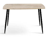 Стіл Танго XS-1329 стільниця МДФ з текстурою дуба, на чорних металевих ногах, розмір 120х70х76 см, фото 7