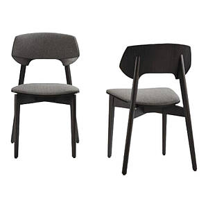 Стілець кухонний дерев'яний Корса зі спинкою стільці на кухню для кафе у вітальню стільчик із дерева з м`яким сидінням сірий