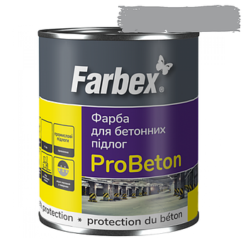 Фарба для бетонних підлог Farbex ProBeton Світло-Сіра 2.8кг для покриття цементу фіброцементу цегли та залізобетонних поверхонь