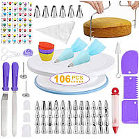 Кондитерський набір набір для декору тортів насадки для крему для прикрашання тортів кексів 106 шт