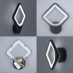 LED бра TETRA 22W Esllse чорний світлодіодний настінний світильник S-200х44-BLACK/WHITE-220-IP20