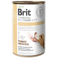 Корм для собак з хворим печінкою Grain Free VetDiets Hepatic Turkey with Peas з індичкою і горохом 400 г Brit