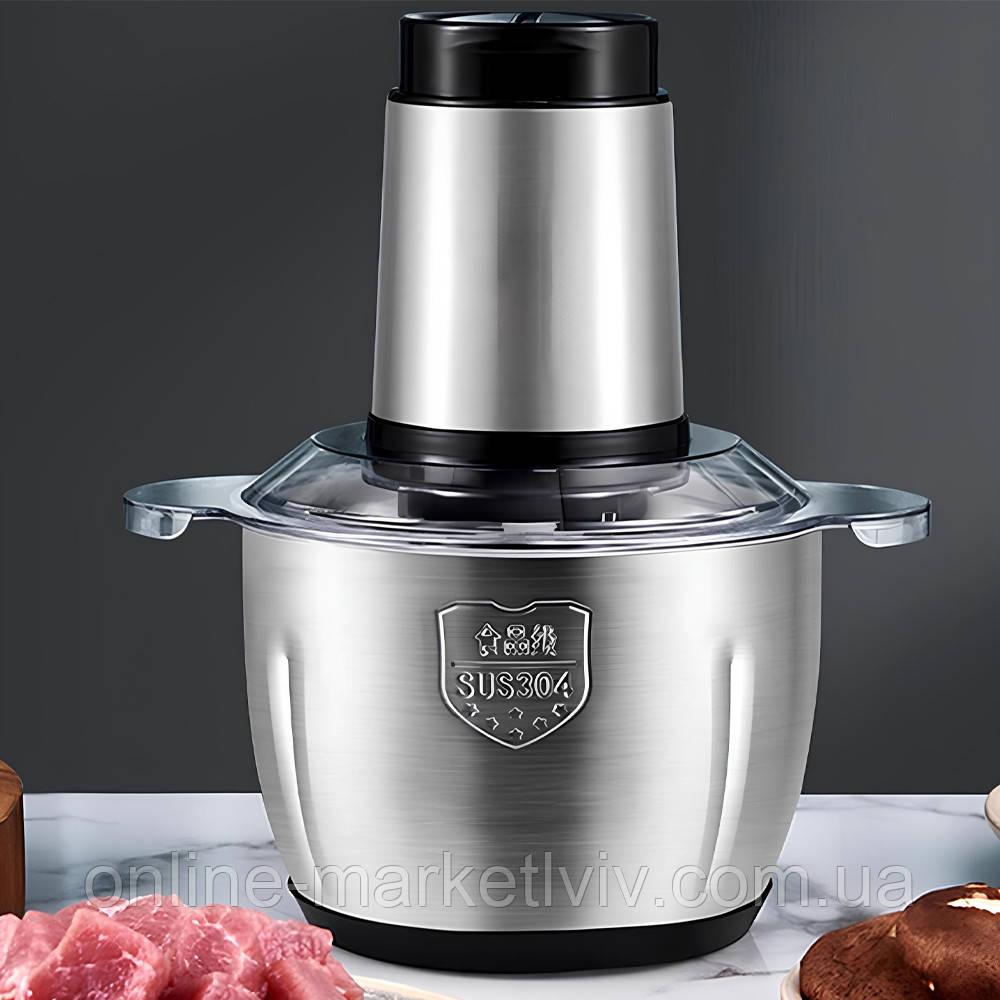 Блендер подрібнювач з чашею 2л від мережі, 800Вт, Food King / Кухонний подрібнювач / Подрібнювач для м'яса, фото 1