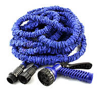 Садовый шланг 45 м Magic Hose синий для полива, садовые поливочные растягивающиеся шланги для дачи 150 ft