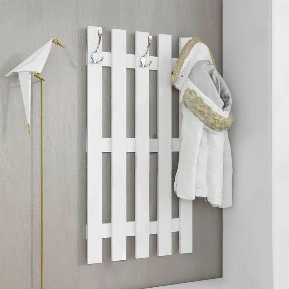 Вішалка з гачками для речей, настінна мовчанка 58 см з МДФ, Вішалка настінна в вітальню на 3 гачки, фото 1