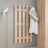 Вішалка з гачками для речей, настінна мовчанка 58 см з МДФ, Вішалка настінна в вітальню на 3 гачки, фото 2