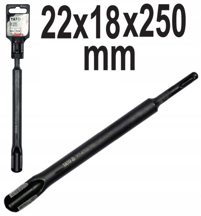 Лопатка Для Штроби на Перфоратор SDS-Plus 22 х 250 мм CrV YATO (YT-4722)