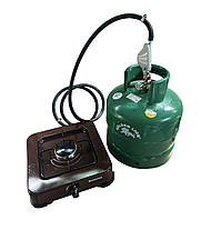 Газова плита однокомфорочна Nurgaz NG-3005 + Балон Rudyy 15л + редуктор зі шлангом + пальник на балон у подарунок, фото 2