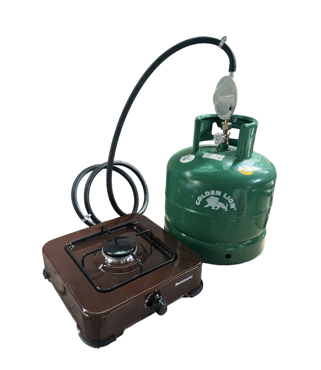 Газова плита однокомфорочна Nurgaz NG-3005 + Балон Rudyy 15л + редуктор зі шлангом + пальник на балон у подарунок