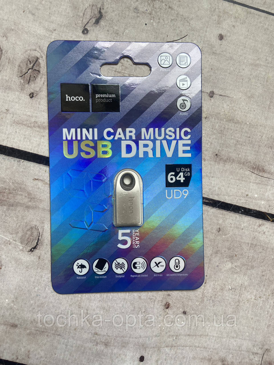 USB mini car Hoco Флеш накопичувач сталева 64 GB, фото 1