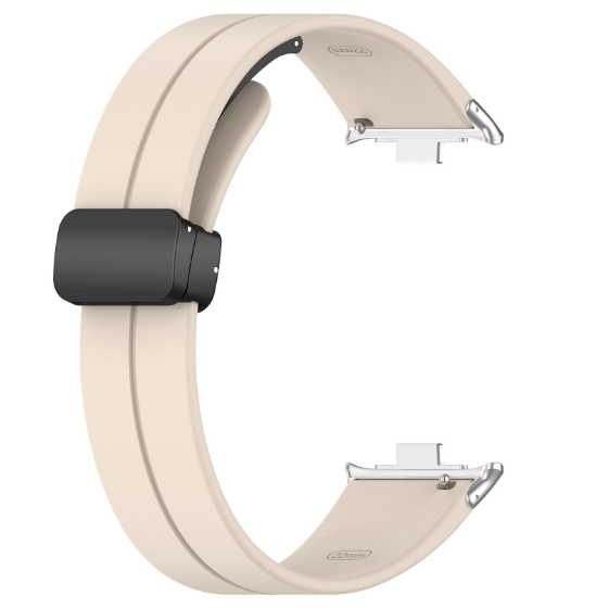 Ремінець CDK для Xiaomi Mi Smart Band 9 Pro | Silicone Sport Magnetic (017766) (ivory / black)