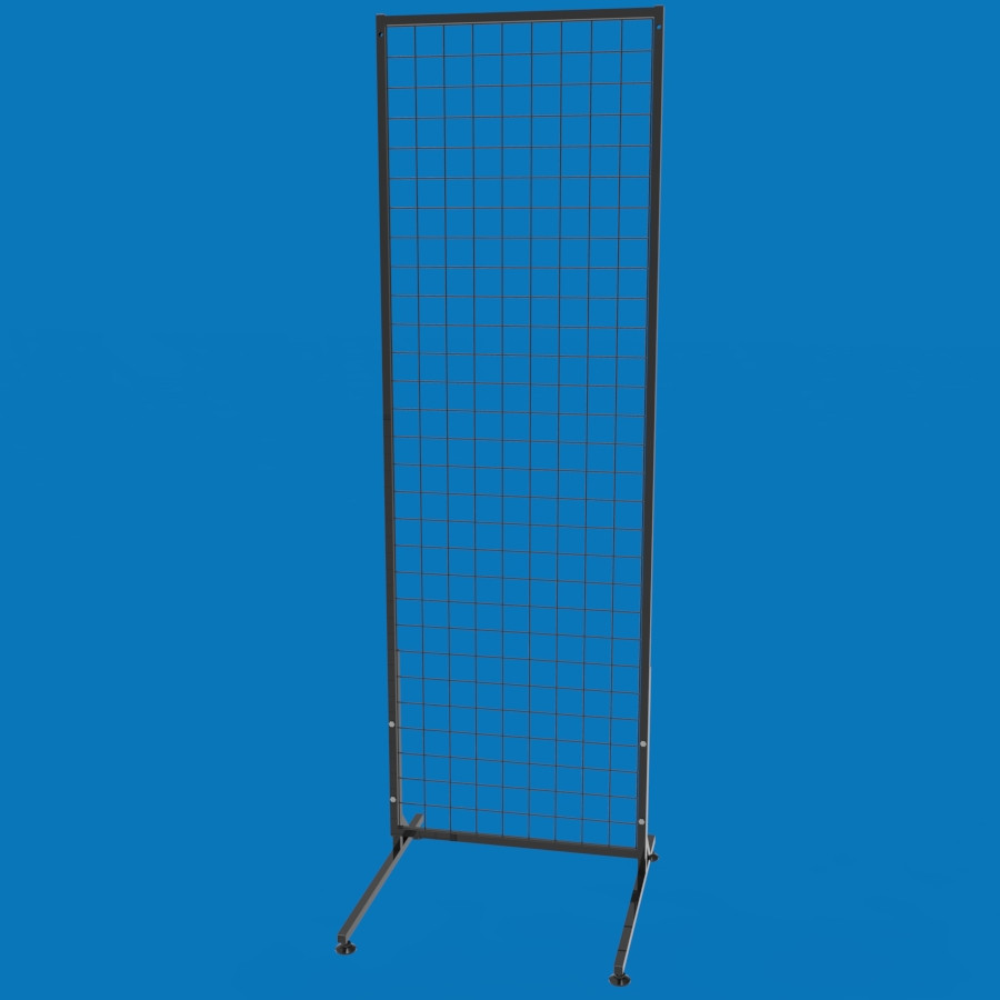 Торгова сітка в рамці на ніжках 50х150 см, осередок 50 мм, профіль 15 мм, чорна