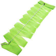 Стрічка для художньої гімнастики 6,3 м, паличка-метал, 60 см, С-5516 Салатовий