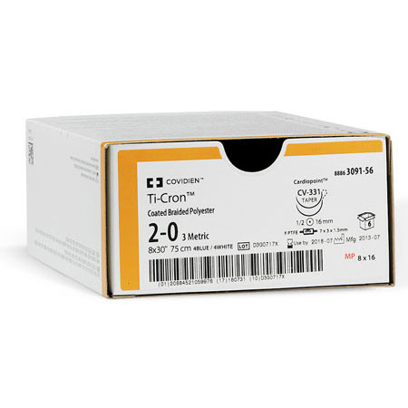 ТіКрон, USP 2, довжина нитки 250см, катушка, колір нитки синій (8886338082)