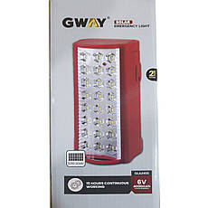 Автономний акумуляторний світлодіодний ліхтар GWAY GLS240S 24 LED для кемпінгу з функцією повербанка і сонячною панеллю Червоний, фото 4