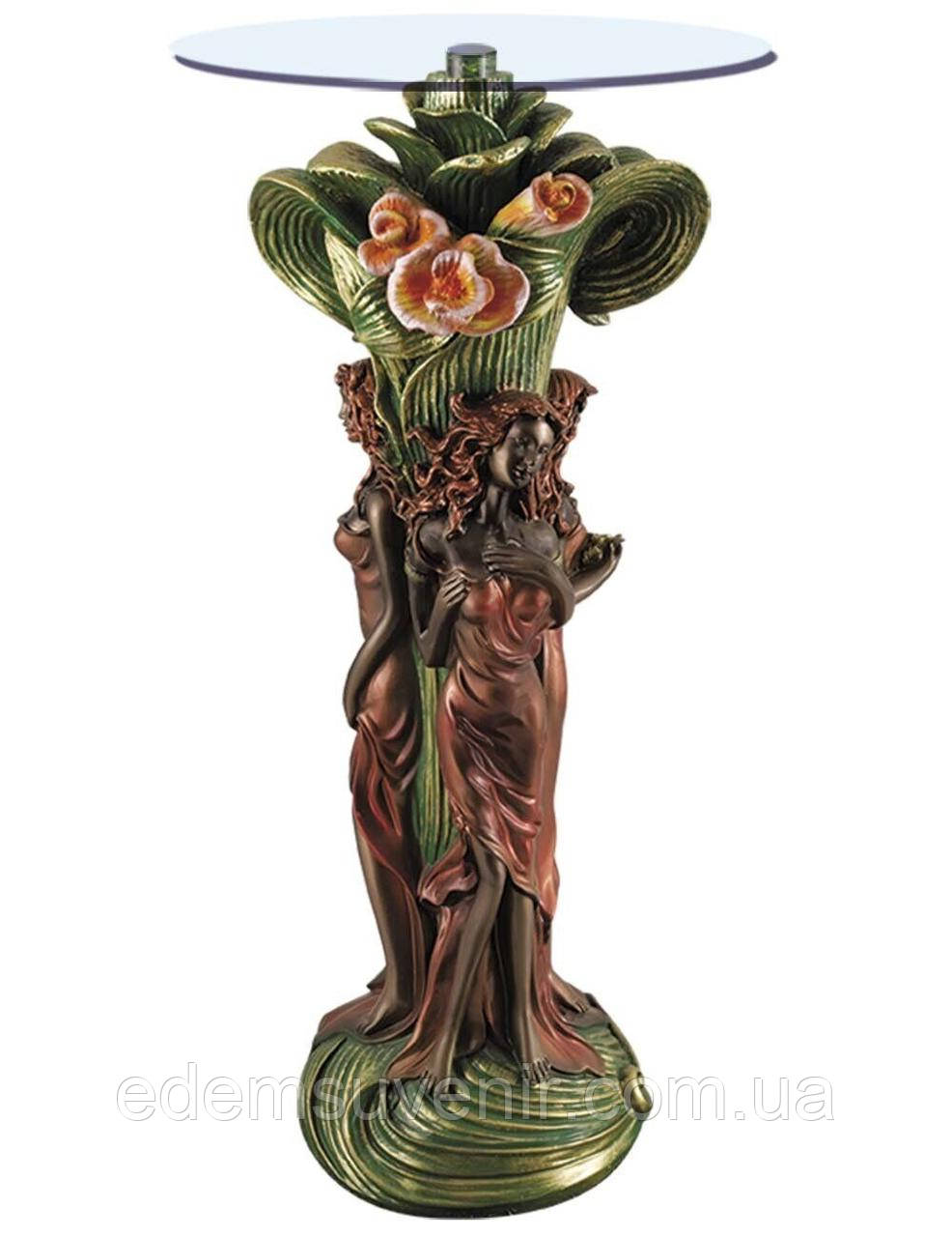 Столик журнальний декоративний Грація скло 55 см