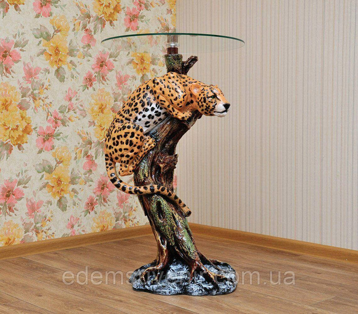 Столик журнальний декоративний Ягуар скло 25 см, фото 1