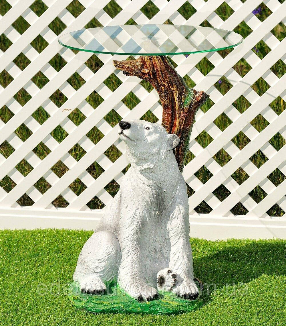 Декоративний журнальний столик Ведмідь скло 55 см, фото 1