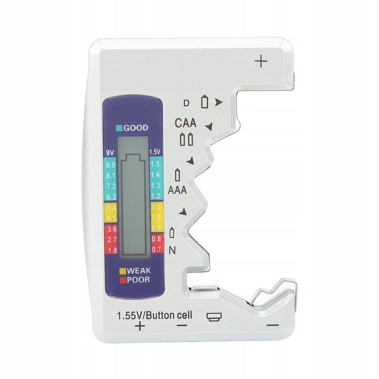 Тестер акумуляторів, батарейок BT-886 LCD BATTERY TESTER, AA, AAA, 9 В, R14, R20, CR, LR (Білий)