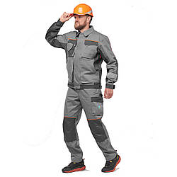 Костюм робочий захистний AURUM Grey (Куртка + Напівкомбінезон) зріст 170-180 см, спецодяг