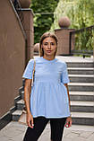 Футболка для вагітних та годуючих з блискавкою Kemer розмір S Lullababe Блакитний, фото 4